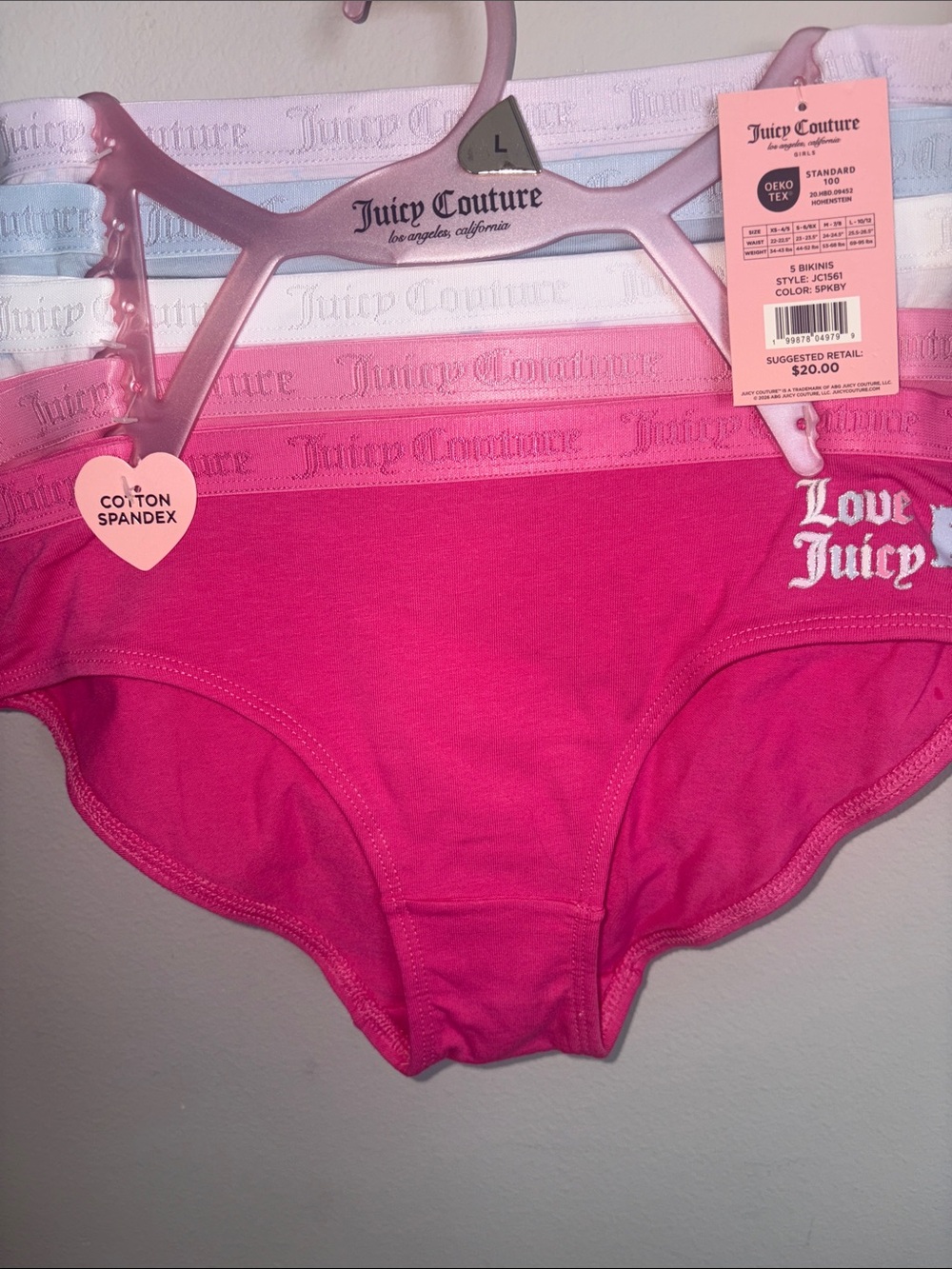 Juicy Couture Hot Pink Cotton-Spandex Bikini Briefs